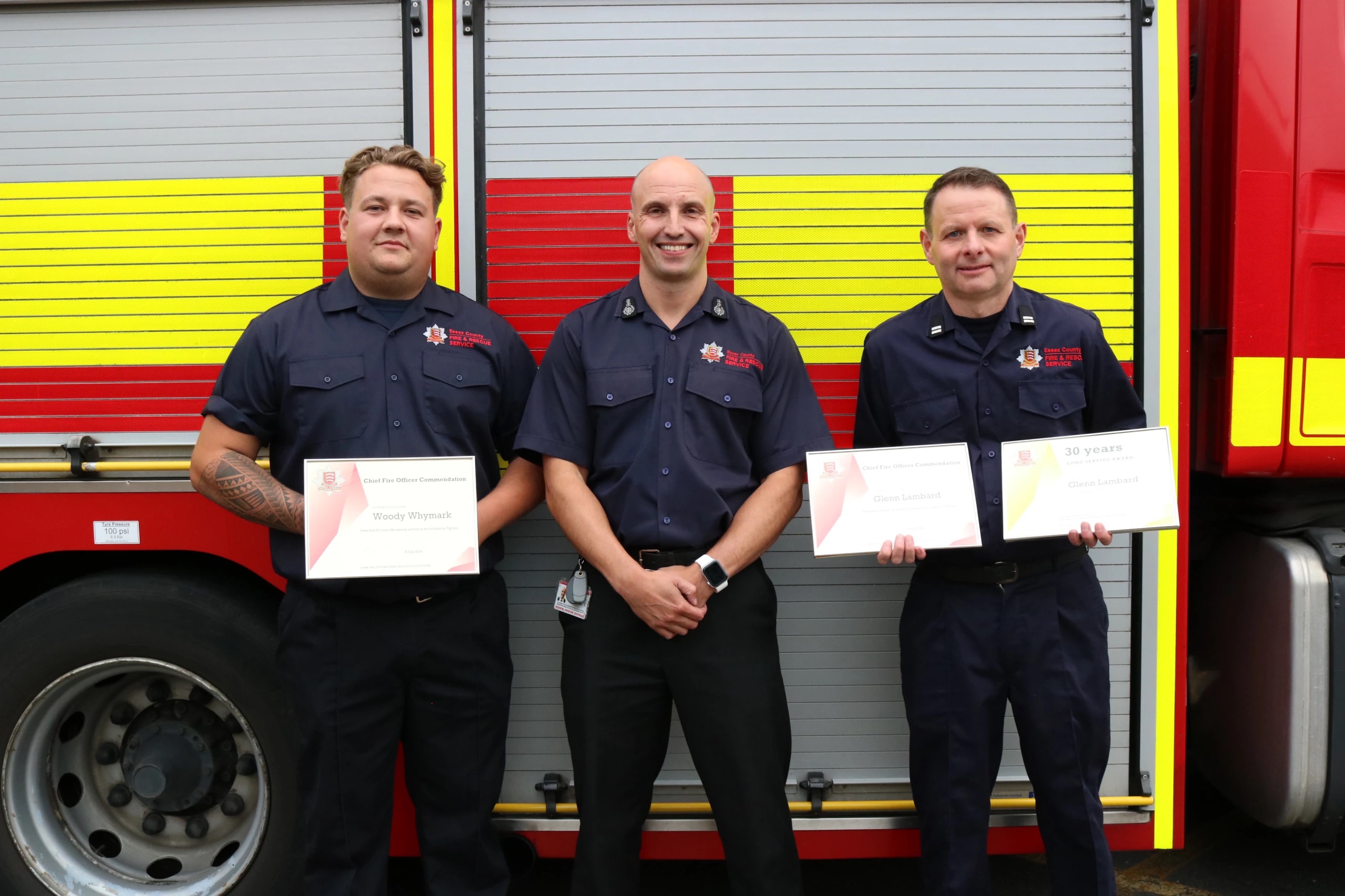 On-call Firefighters From Tiptree Awarded Chief Fire Officer ...